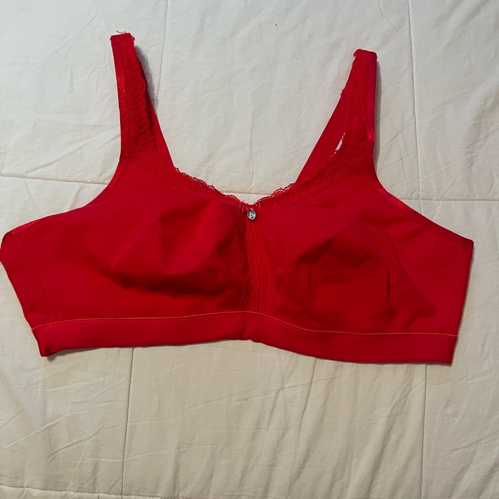 Red Full-Coverage Support Bra